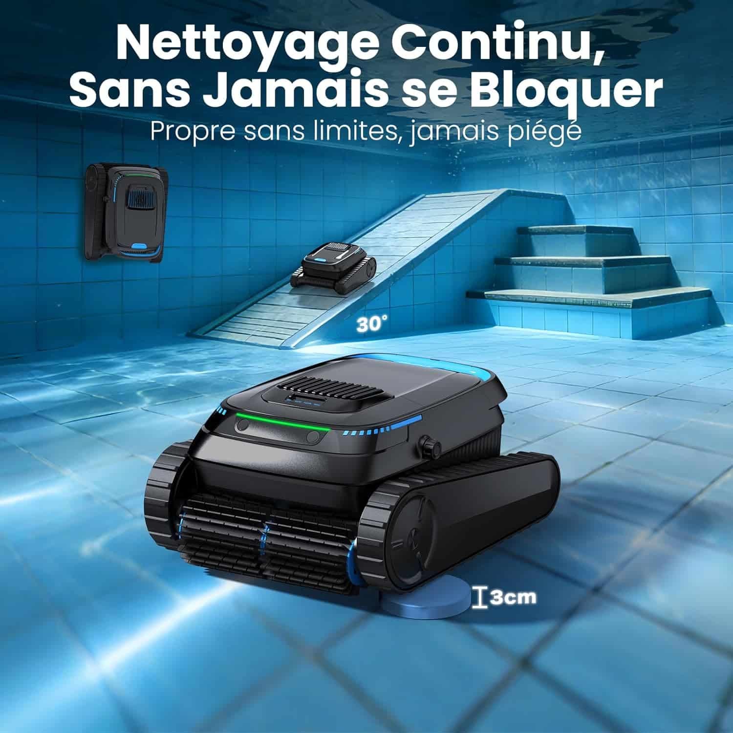 Robot de piscine sans fil BOTLUXE PC10 (photo fabricant)