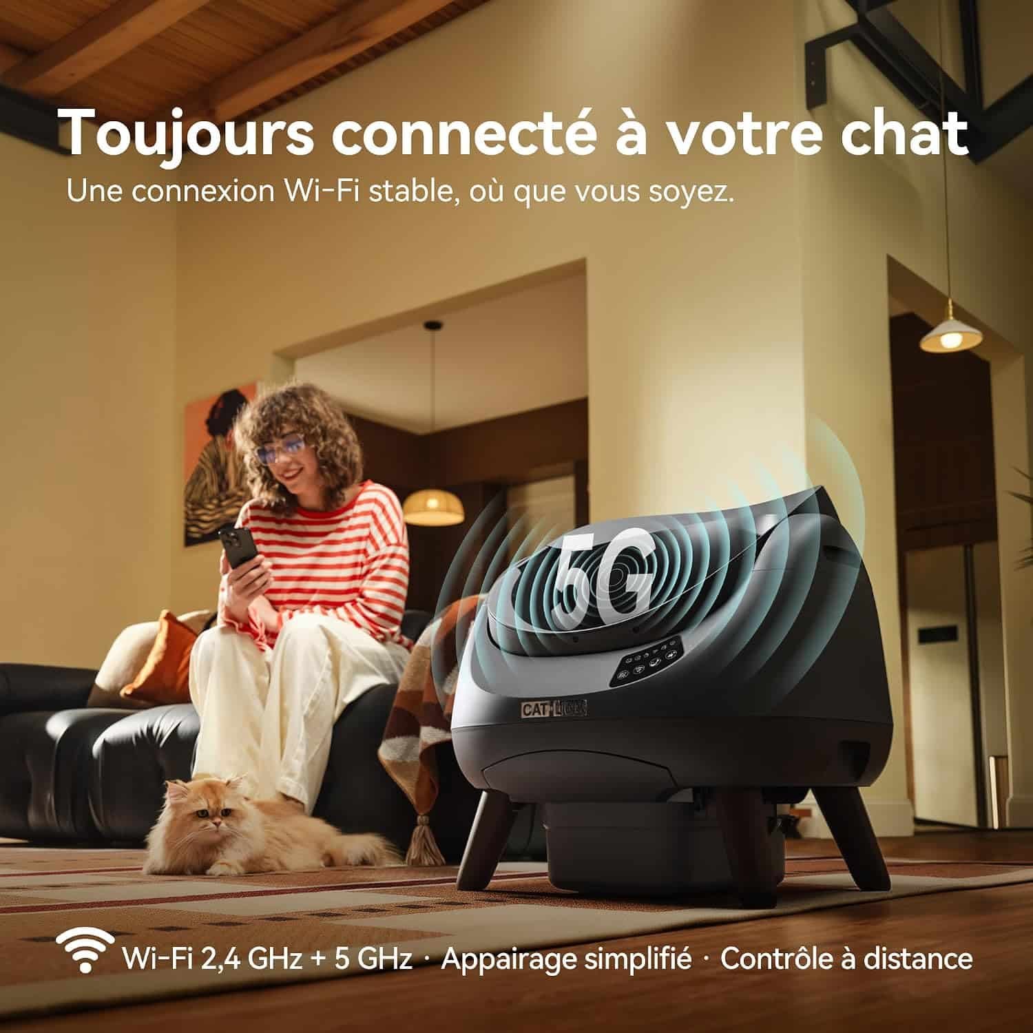 Litière autonettoyante CATLINK à dessus ouvert, vue 3 (photo fabricant)