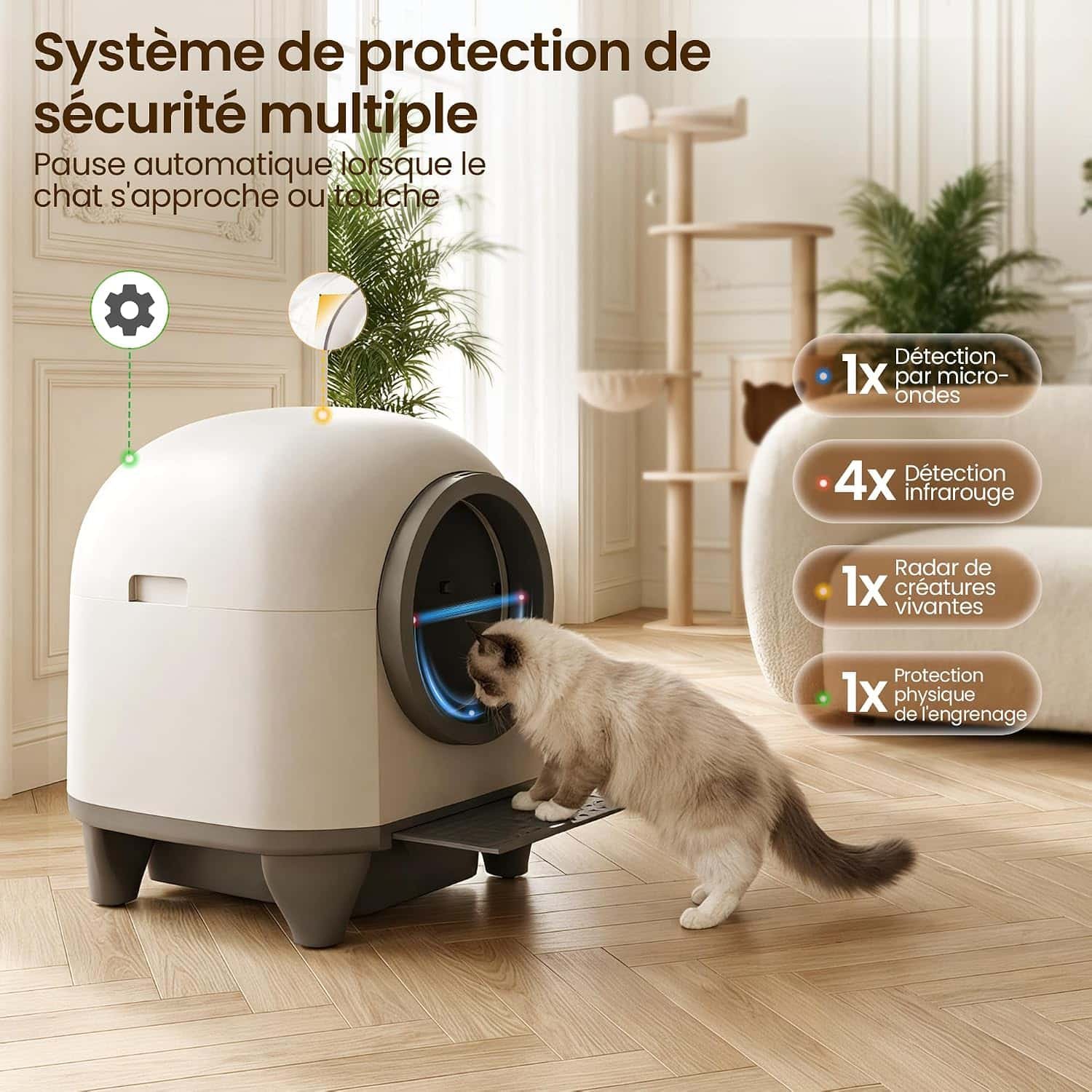 Litière autonettoyante Devoko 90L, vue 3 (photo fabricant)
