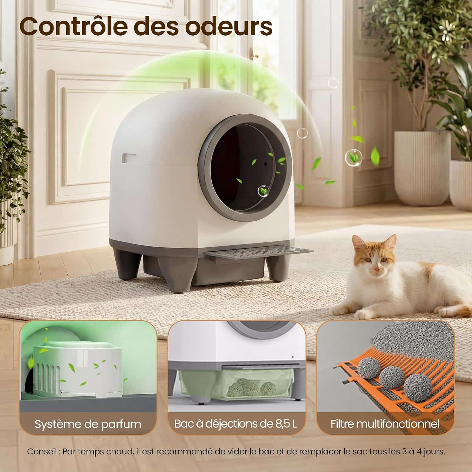 Litière autonettoyante Devoko 90L (photo fabricant)