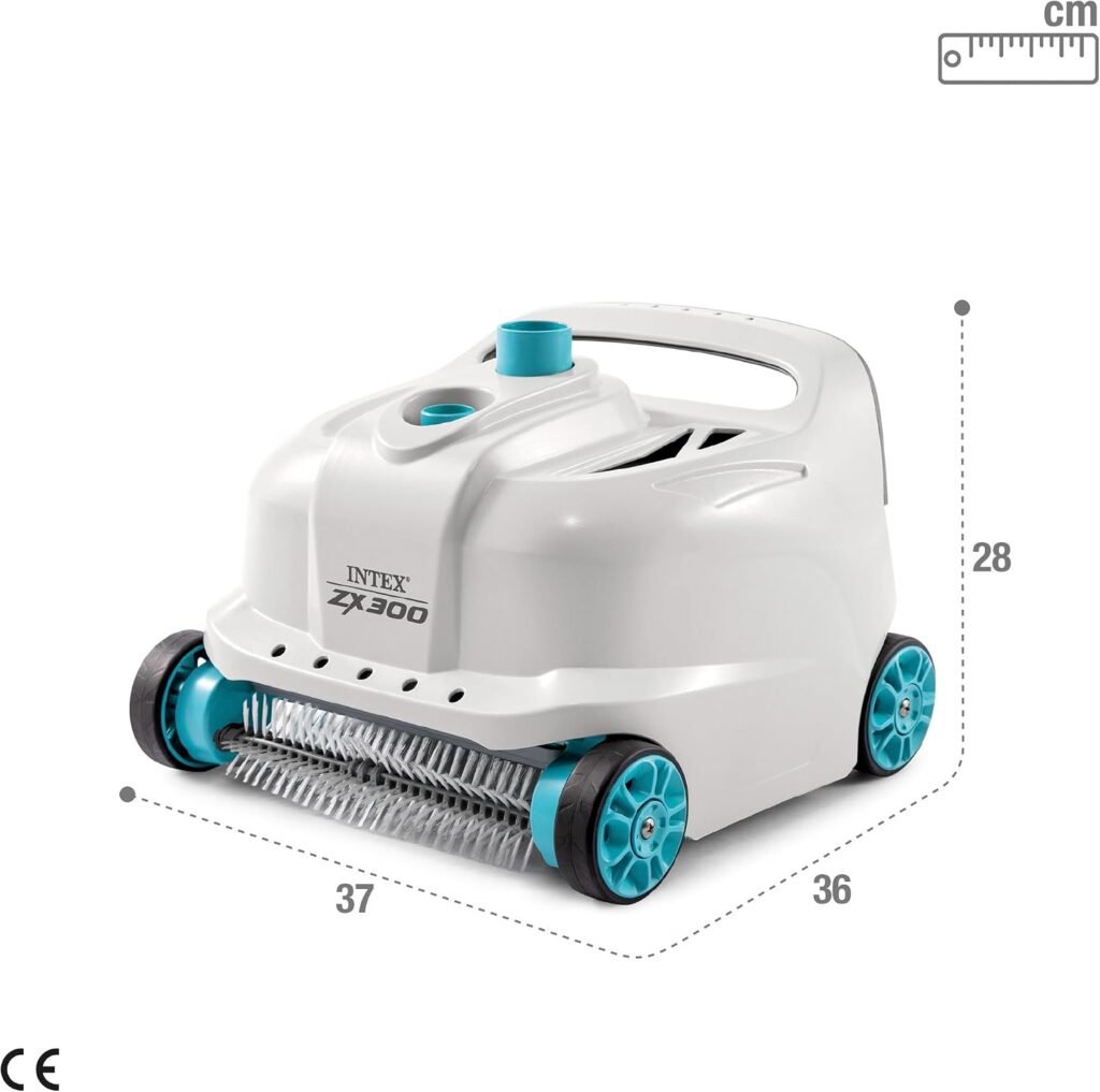 Intex ZX300 : Schéma des dimensions du robot ZX300 (37 × 36 × 28 cm) (photo fabricant)