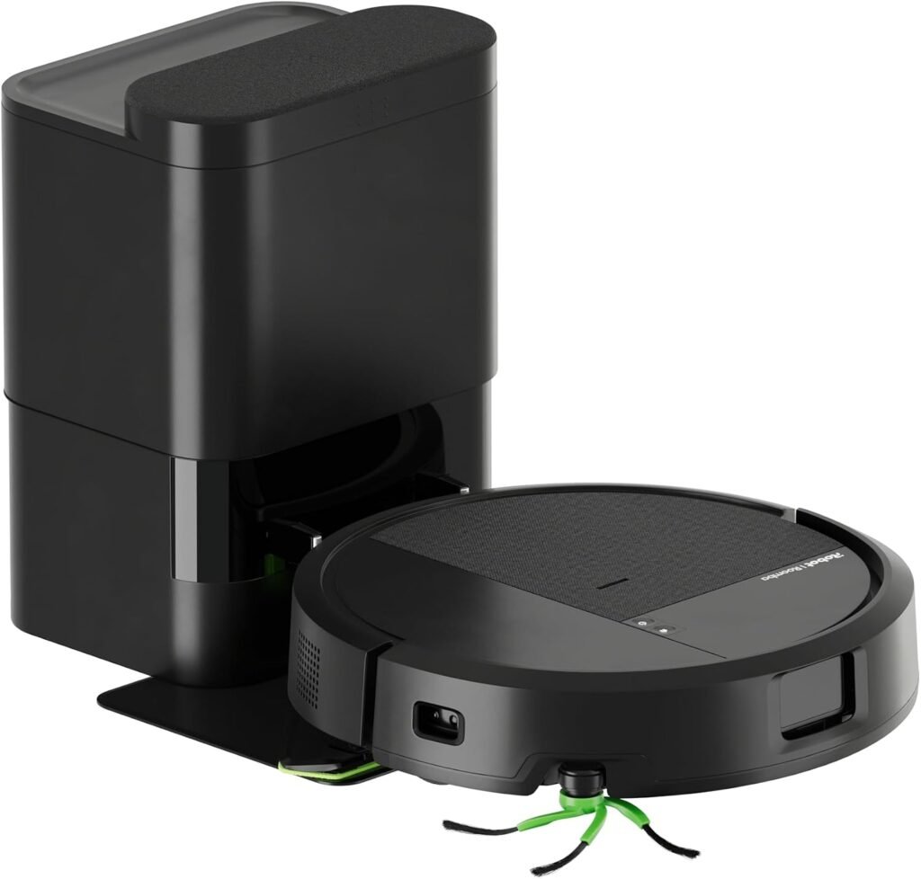 iRobot Roomba 115 Combo+ : Roomba 115 Combo devant sa base AutoEmpty (photo fabricant)