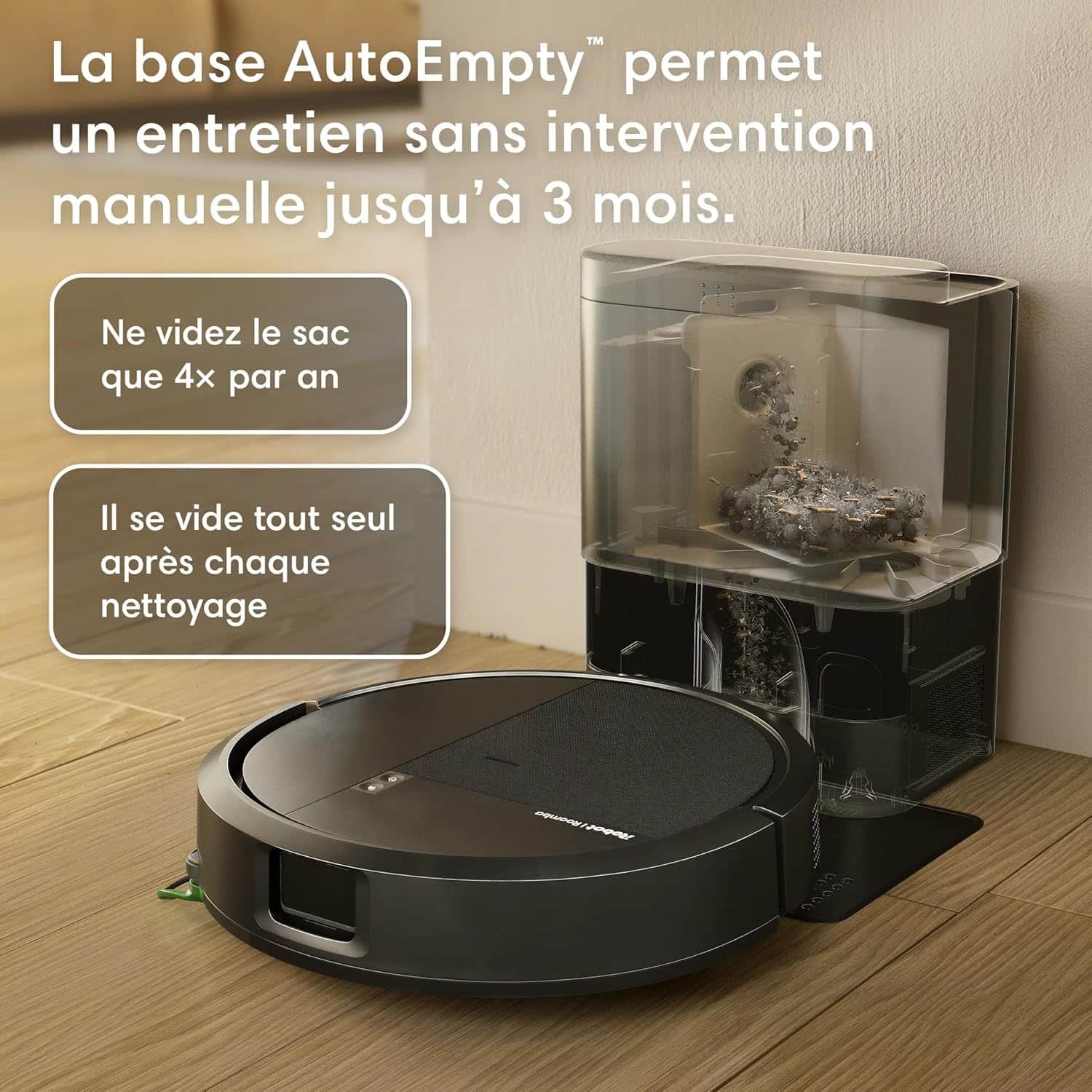 Robot aspirateur laveur iRobot Roomba 115 Combo avec base AutoEmpty, vue 2 (photo fabricant)