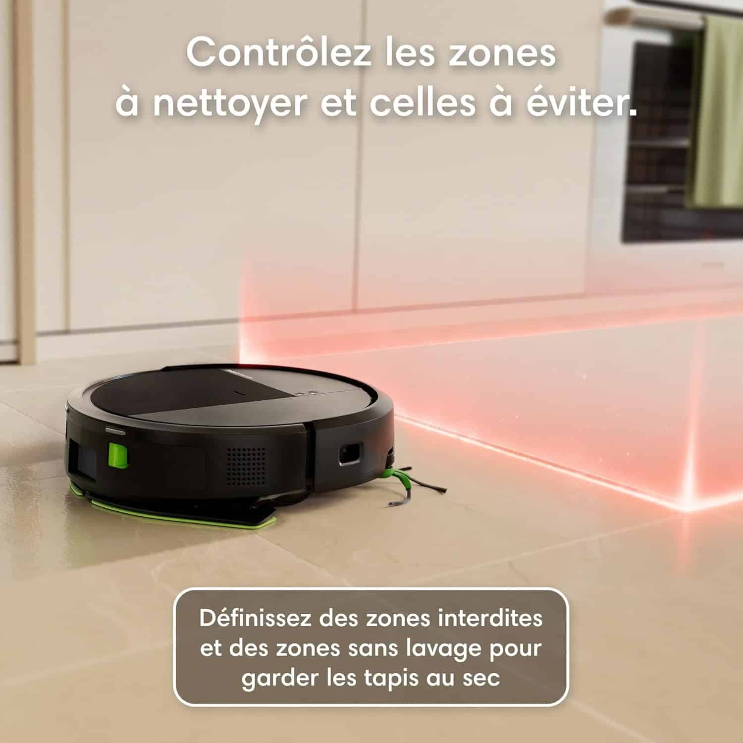 Robot aspirateur laveur iRobot Roomba 115 Combo avec base AutoEmpty, mise en situation (photo fabricant)
