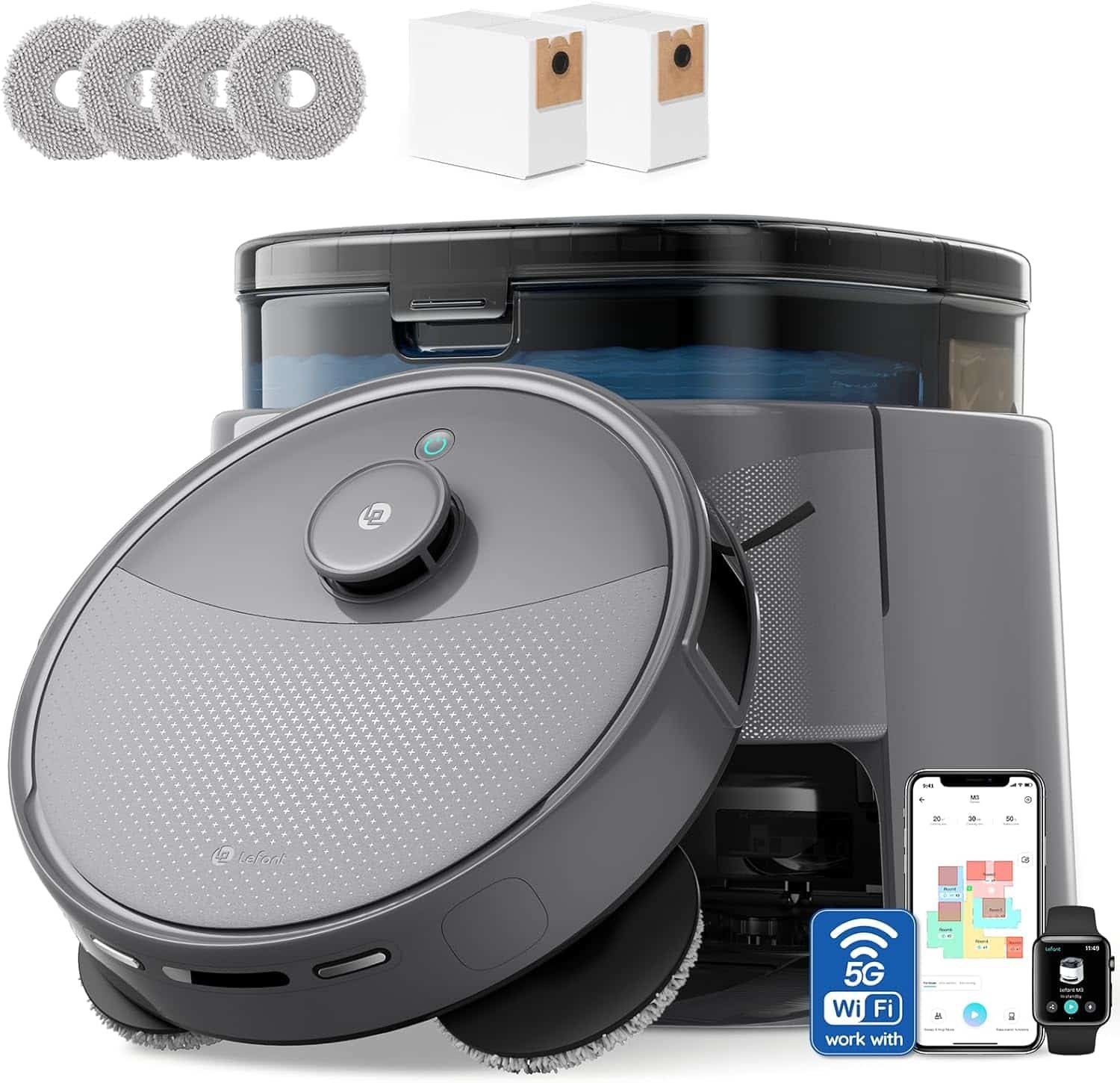 Robot aspirateur laveur Lefant M3 Max, vue 1 (photo fabricant)