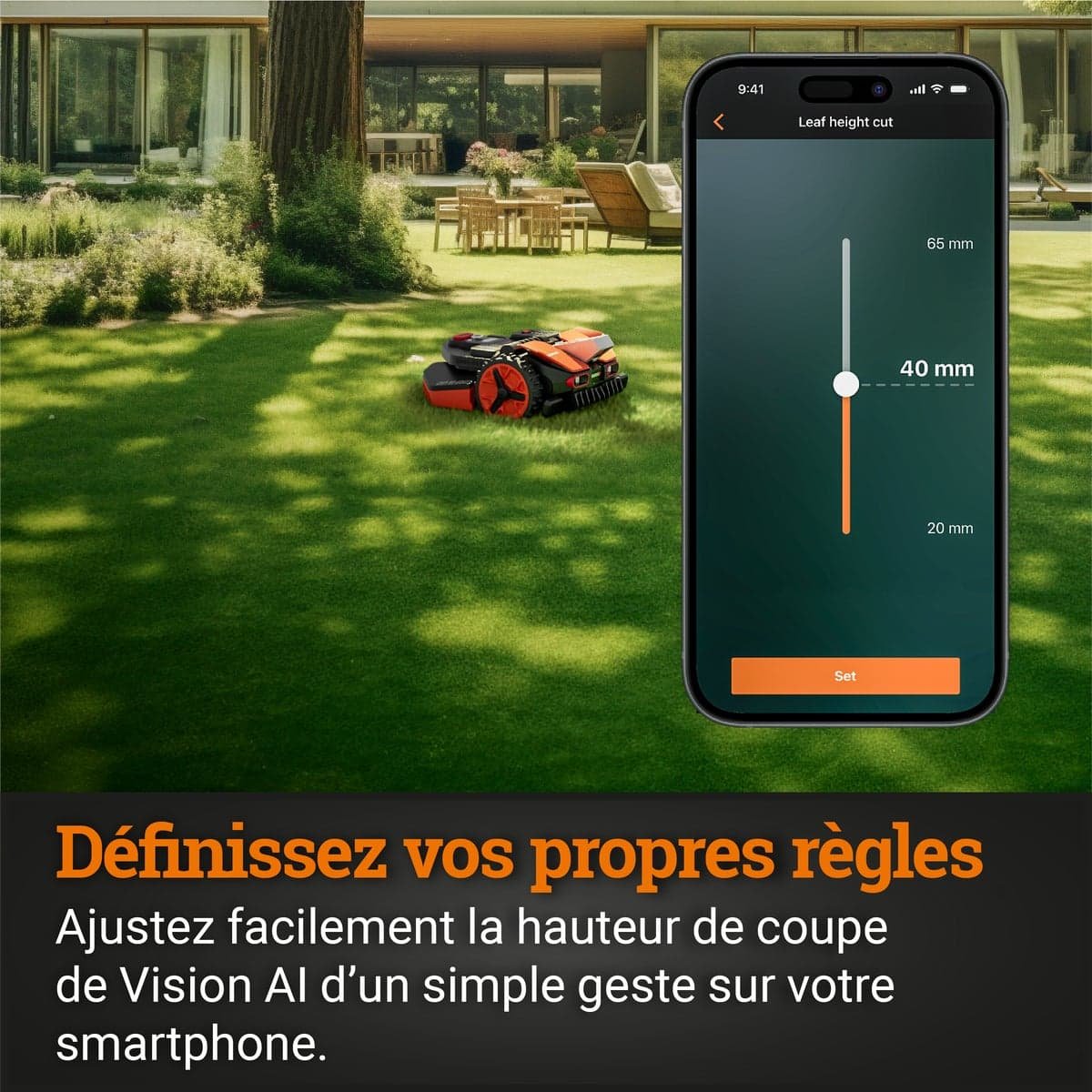 Robot tondeuse Worx Landroid Vision WR206E, vue 10 (photo fabricant)