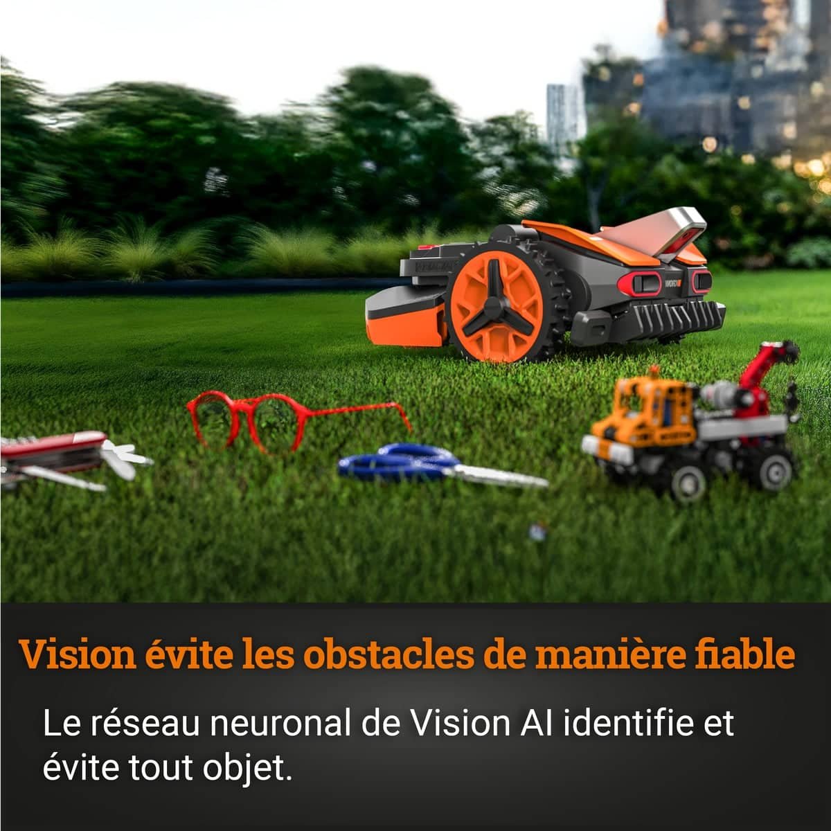 Robot tondeuse Worx Landroid Vision WR206E, vue 3 (photo fabricant)