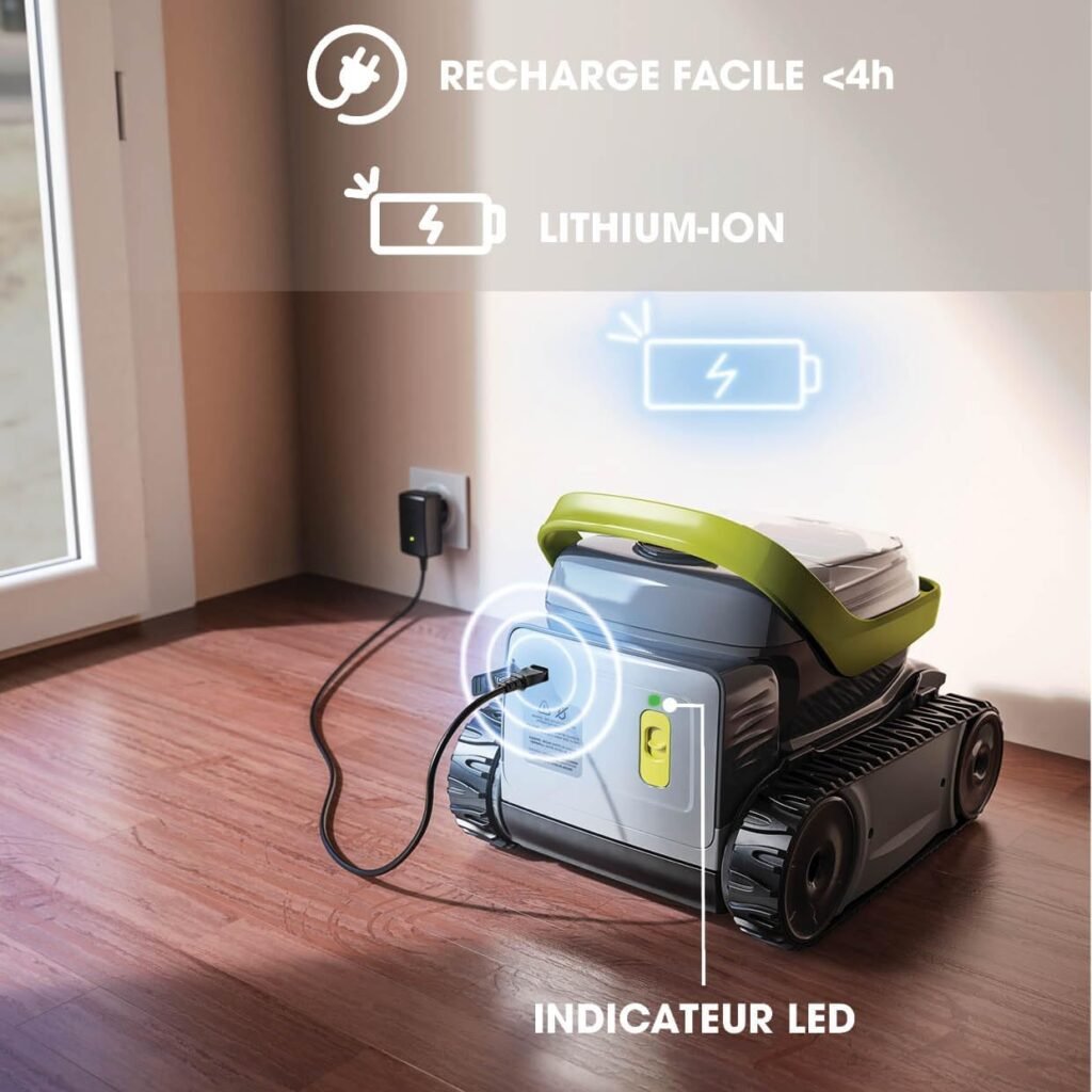 Zodiac Pixel 3220 : Recharge du robot sur secteur, indicateur LED et batterie lithium-ion (photo fabricant)