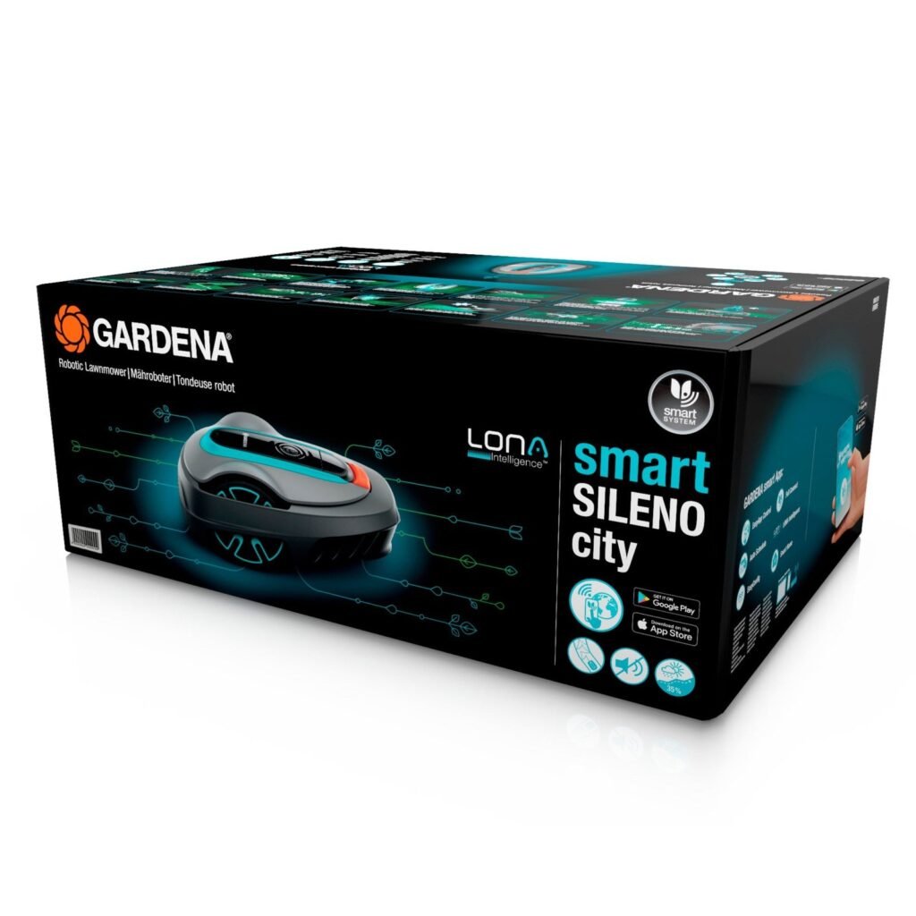 Gardena Smart Sileno City 600 : Emballage du set smart SILENO city (photo fabricant)